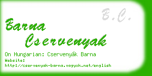 barna cservenyak business card