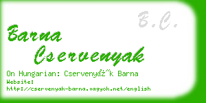 barna cservenyak business card